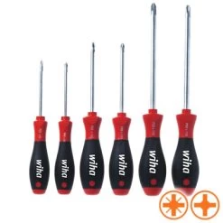 Wiha 311 K6 SoftFinish Phillips/ Pozidriv Schroevendraaierset 6 Delig