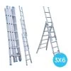 Eurostairs 3 Delige Uitgebogen Reformladder 3x6 Sporten